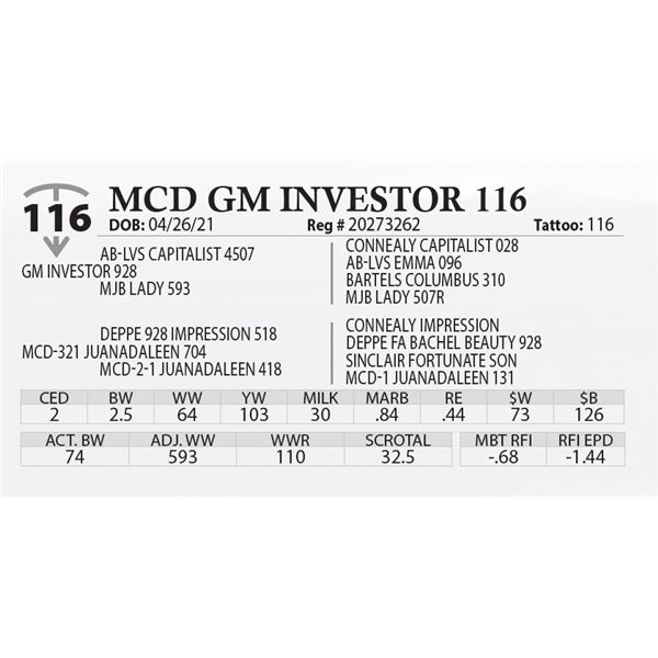 MCD GM INVESTOR 116