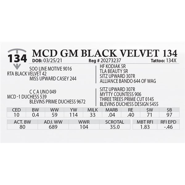 MCD GM BLACK VELVET 134