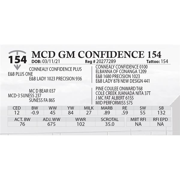 MCD GM CONFIDENCE 154