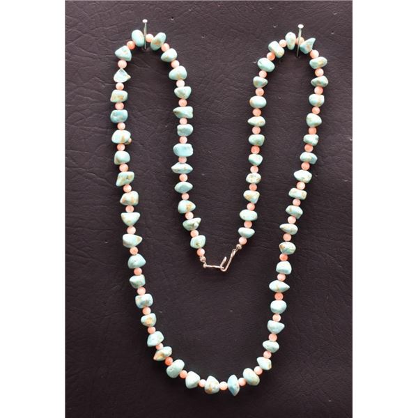 TURQUOISE AND CORAL NECKLACE