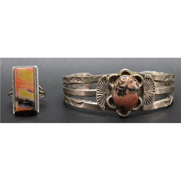 NAVAJO INDIAN BRACELET & RING