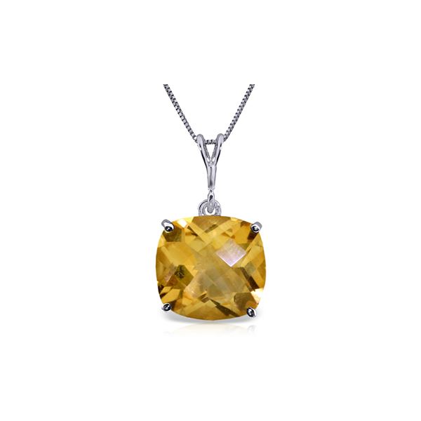 Genuine 3.6 ctw Citrine Necklace 14KT White Gold - REF-28N9R