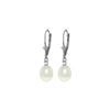 Image 1 : Genuine 8.1 ctw Pearl & Diamond Earrings 14KT Rose Gold - REF-27A2K