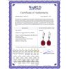 Image 2 : Genuine 7 ctw Ruby Earrings 14KT White Gold - REF-64M6T