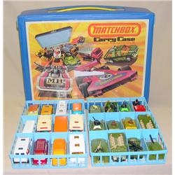Lot of approx 24 mostly 1970's Vehicles w/ carrying Case--most in near mint condition, case has wear
