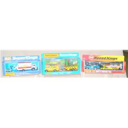 Lot of 3 Super Kings/Speed Kings--K-58 Corvette Power Boat Pack, K-19 Security Truck, & K-89 Forestr