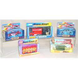 Lot of 5 Super Kings,  & others--K-29 Avis Ford Van, K-78 US Police Car, K-115 M-B 190 E, K-15 Londo