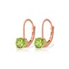 Image 1 : Genuine 1.20 ctw Peridot Earrings 14KT Rose Gold - REF-23R2P