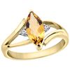 Image 1 : 1.04 CTW Citrine & Diamond Ring 10K Yellow Gold - REF-22R9H