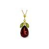 Genuine 6.5 ctw Garnet & Peridot Necklace 14KT Yellow Gold - REF-42N2R
