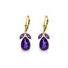 Genuine 13 ctw Amethyst Earrings 14KT Yellow Gold - REF-61W2Y