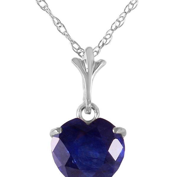 Genuine 1.55 ctw Sapphire Necklace 14KT White Gold - REF-20F9Z