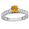 Image 1 : 0.72 CTW Citrine & Diamond Ring 14K White Gold - REF-62Y3V