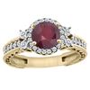 Image 1 : 1.46 CTW Ruby & Diamond Ring 14K Yellow Gold - REF-77H7M