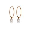 Image 1 : Genuine 8 ctw Pearl Earrings 14KT Rose Gold - REF-23H2X