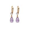 Image 1 : Genuine 4.53 ctw Amethyst & Diamond Earrings 14KT Rose Gold - REF-29Z3N