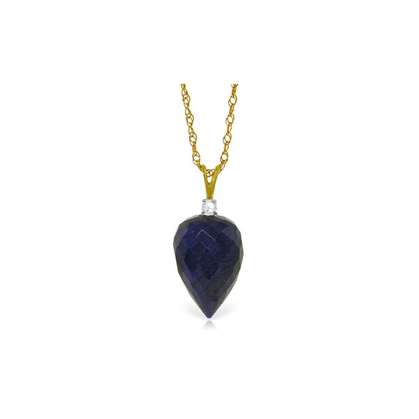 Genuine 12.95 ctw Sapphire & Diamond Necklace 14KT Yellow Gold - REF-27N3R