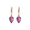 Image 1 : Genuine 19.1 ctw Amethyst & Diamond Earrings 14KT Rose Gold - REF-41Y3F