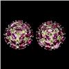 Image 1 : Natural  Rhodolite Garnet & Chrome Diopside Earrings