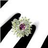 Image 3 : Natural Rhodolite Garnet & Peridot Ring