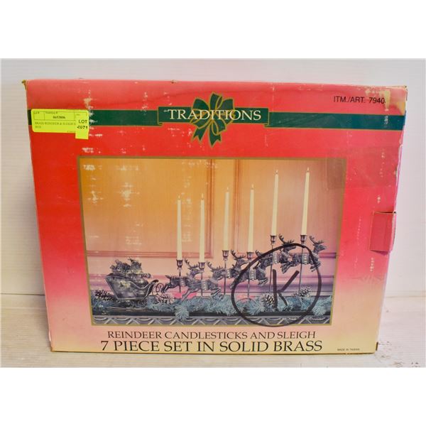 BRASS REINDEER & SLEIGH SET- IN BOX