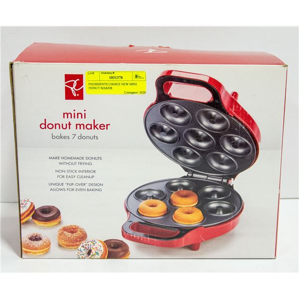 PRESIDENTS CHOICE NEW MINI DONUT MAKER