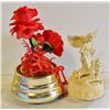 Image 1 : 2 MUSICAL STATUES FLOWERS & ANGEL