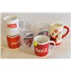 COKE XMAS MUG AND ASSORTED GLASSES