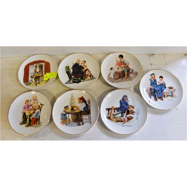 7 X NORMAN ROCKWELL LIMITED MINI PLATES