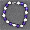 Image 1 : #303-NATURAL  AMETHYST & FRESH WATER PEARL BRACELE