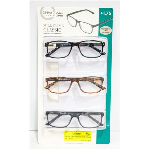 FOSTER GRANT READING GLASSES 3 PACK +1.75