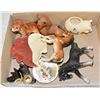 CERAMIC LOT HORSE'S PIG LEAF DOGS