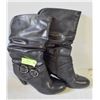 Image 1 : WOMENS BLACK SIZE 8.5 HIGH HEEL BOOTS