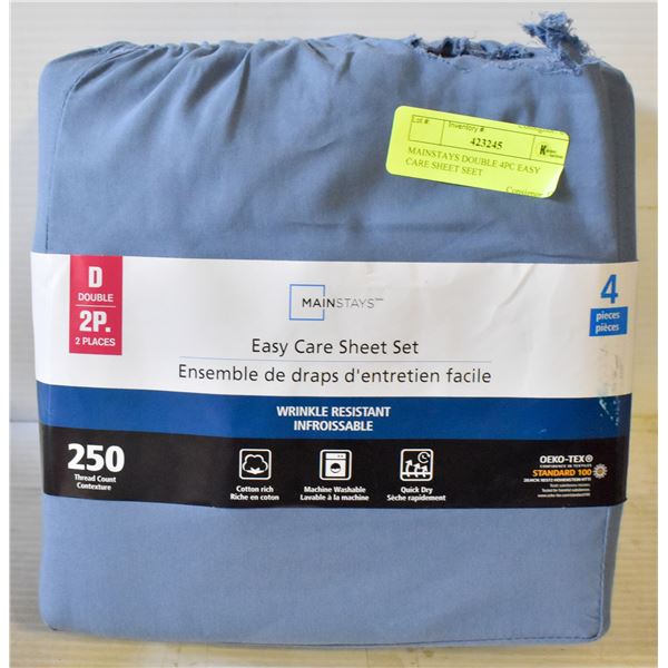 MAINSTAYS DOUBLE 4PC EASY CARE SHEET SEET