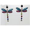 Image 1 : 21)  MULTI COLORED CRYSTAL DRAGON FLY DROP