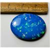 Image 1 : 15)  HUGE 26 CT OVAL BLUE FIRE AUSTRALIAN DOUBLET