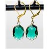 Image 1 : 19)  FACETTED GREEN TITANIUM CRYSTAL DROP