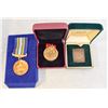 VINTAGE MEDALS & STAMP IN BOXES