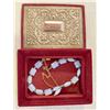 Image 1 : MOONSTONE NECKLACE IN RED ORNATE VINTAGE BOX