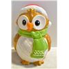 CHRISTMAS OWL COOKIE JAR