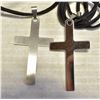 PAIR OF STEEL MENS CROSS NECKLACE