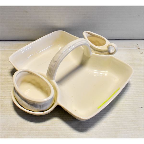 TEATIME PLATTER WITH MATCHING CREAMER AND SUGAR