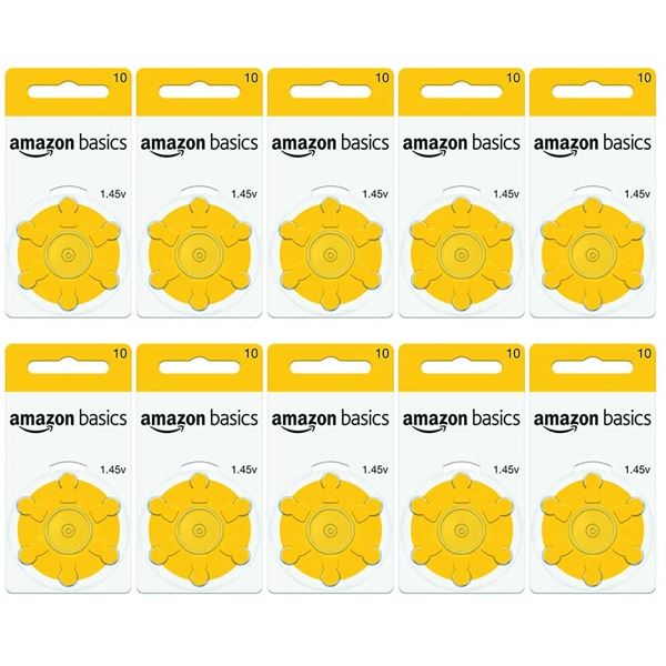 NEW REPACKED AMAZON BASICS HEARING AID BATTERIES
