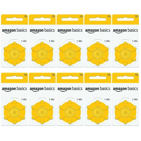 NEW REPACKED AMAZON BASICS HEARING AID BATTERIES