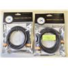Image 1 : NEW SET OF 2 DISPLAYPORT HDMI CABLES, 6', BLACK