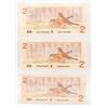 Image 2 : SET OF 3 CANADIAN 2 DOLLAR BILLS 1986