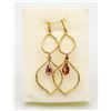 GOLDTONE AND AMBER EARRINGS