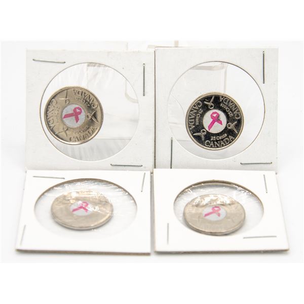 LOT OF 4 BREAST CANCER QUARTERS