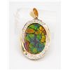 Image 1 : 14K YELLOW AND WHITE GOLD DIAMOND SET AMMOLITE PEN