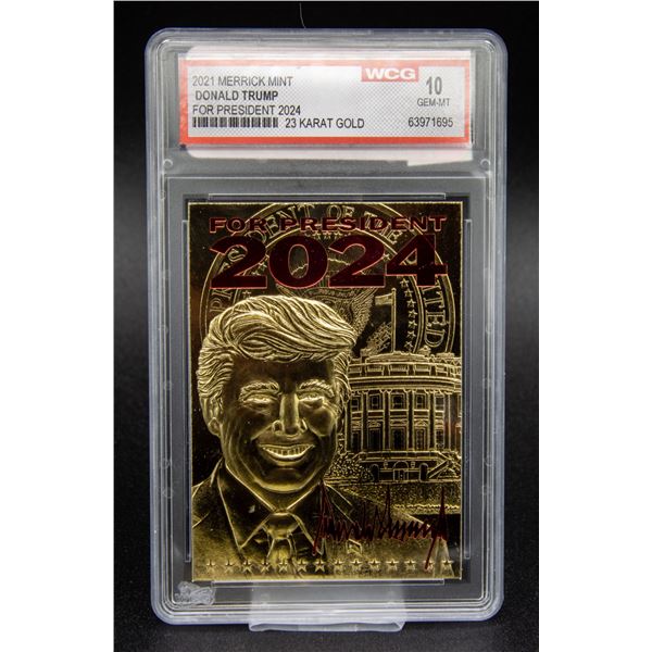 23 KARAT GOLD FOIL TRUMP FOR PRESIDENT 2024 CARD